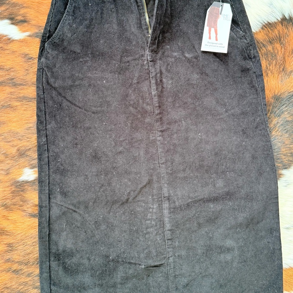 Time and Tru Dark Gray Corduroy Skirt